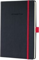 Sigel Conceptum Red Edition 194 lapos A5 négyzetrácsos jegyzetfüzet - Fekete-piros
