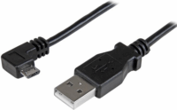 Startech USBAUB50CMRA USB-A - Micro USB 90° (apa - apa) kábel 0.5m - Fekete