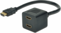 Assmann HDMI apa - 2x HDMI anya adapter - Fekete