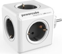 Allocacoc PowerCube Original Elosztó (4 aljzat + 2 USB csatlakozó) - Fehér-szürke