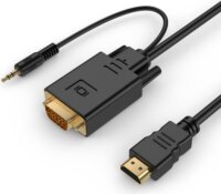 Gembird HDMI - VGA+Audio Adapter kábel 1.8m - Fekete