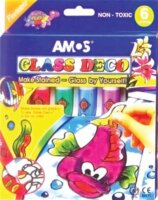 Amos 10.5ml/tubus Üvegfóliafesték készlet - 6 különböző szín