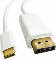 Qoltec 50413 DisplayPort - USB-C (apa - apa) kábel 2m - Fehér