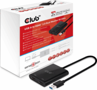 Club3D SenseVision MST USB A apa - 2x HDMI anya adapter - Fekete