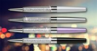 Art Crystella Golyóstoll világos lila tolltest alul fehér SWAROVSKI® kristályokkal - 0.7mm / Kék