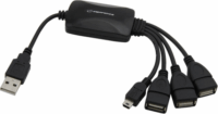 Esperanza EA114 USB 2.0 HUB (3 + 1 port) - Fekete