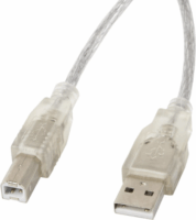 Lanberg CA-USBA-12CC-0018-TR USB 2.0 A - USB 2.0 B (apa - apa) kábel 1.8m - Áttetsző