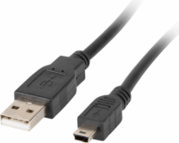 Lanberg USB 2.0 mini AM-BM5P ferrite magos kábel 1.8m - Fekete