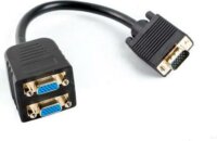 Lanberg AD-0020-BK VGA - 2xVGA Adapter 0.2m Fekete