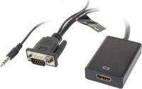 Lanberg AD-0021-BK VGA + audio - HDMI Adapter Fekete