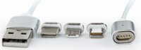 Gembird Magnetic USB combo adat- és tötőkábel 1m - Ezüst