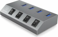 RaidSonic ICY BOX USB 3.0 HUB (4 port) Ezüst