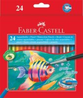 Faber-Castell Aquarell Hatszögletű Színes ceruza készlet Ecsettel - 24 különböző szín