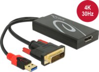 Delock 62596 DisplayPort anya - DVI + USB 3.0 apa adapter - Fekete