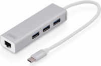 Digitus DA-70255 USB 3.0 HUB + Ethernet (3+1 port) Ezüst