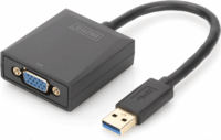 Digitus USB-A apa - VGA anya adapter - Fekete