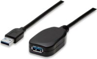 Manhattan 150712 USB 3.0 Aktív hosszabbító kábel 5m - Fekete