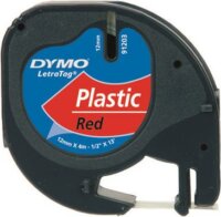 Dymo Letratag 12mm Festékszalag - Piros alapon fekete