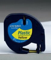 Dymo Letratag 12mm Feliratozógép szalag - Sárga alapon fekete