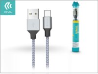 Devia Tube USB apa - USB-C apa Töltő- és adatkábel 1m - Ezüst