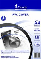 Victoria A4 műanyag előlap 140 mikron - Áttetsző (100 db / csomag)