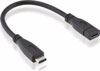 Roline 11.02.9015 USB 3.1 Type-C Hosszabbító Kábel 0.15m - Fekete