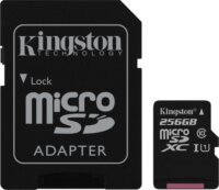 Kingston 256GB Canvas Select microSDXC UHS-I CL10 memóriakártya + Adapter