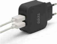 Delight Hálózati 2xUSB adapter (5V 1.0A / 2.1A) Fekete