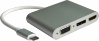 Roline 12.03.3230 USB 3.1 C apa -VGA+HDMI+DisplayPort anya adapter - Ezüst