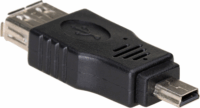 Akyga USB-A anya - MiniUSB-B apa Adapter Fekete