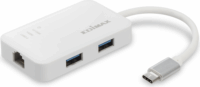 Edimax EU-4308 USB-C -> USB 3.0 HUB (3 port + 1 db RJ45 port) Fehér