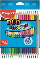 Maped "Color'Peps Duo" Háromszögletű színes ceruza készlet kétvégű - 36 különböző szín (18 db)