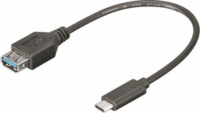 M-CAB 7001305 USB-A anya - USB-C apa kábel 0.2m - Fekete