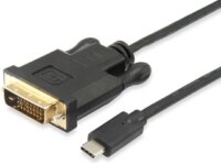 Equip 133468 USB-C -> DVI-D Dual-Link kábel apa/apa 1.8m - Fekete