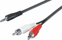 M-CAB 7200115 3.5mm Jack - 2x RCA (apa - apa) kábel 0.5m - Fekete