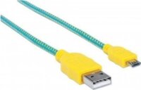 Manhattan 394161 MicroUSB apa - USB apa Kábel 0.5m - Több színben