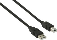 Valueline VLCP60100B05 USB-A apa - USB-B apa Kerek összekötő kábel 0.5m - Fekete