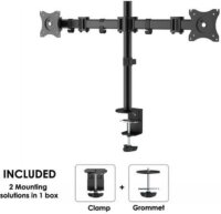 NewStar NM-D135DBLACK NeoMounts 10"-27" Duál LCD TV/Monitor asztali tartó kar - Fekete