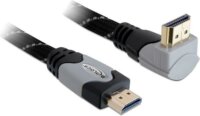 Delock 82993 Nagysebességű HDMI kábel Ethernettel HDMI A apa > HDMI A apa 90 fokos 1m - Fekete