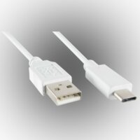 Somogyi USB-A apa - USB-C apa 2.0 Adat és töltőkábel 1m - Fehér