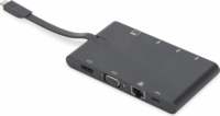 Digitus DA-70865 USB-C Utazó dokkoló - Fekete