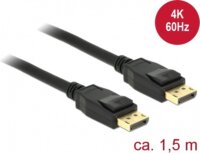 Delock 85508 Displayport 1.2 apa-apa összekötőkábel 4K 60Hz 1.5m Fekete