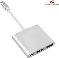 Maclean MCTV-840 USB-C - HDMI / USB 3.0 / USB-C OTG kábel - Fehér