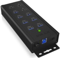 IcyBox IB-HUB1703-QC3 USB 3.0 HUB (7+3 port) Fekete