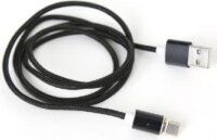 Platinet PUCMPM1 USB apa - mágneses MicroUSB csatlakozóval Adat- és töltőkábel 1.2m - Fekete