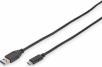 Digitus DB-300136-010-S USB-C apa - USB-A apa Adat- és töltőkábel 1m - Fekete