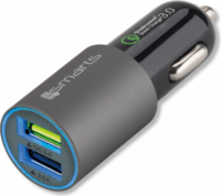 4smarts Rapid Qualcomm Quick Charge 3.0 Autós 2xUSB gyorstöltő adapter Matt-szürke