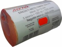 Meto Árazógépszalag 22x12 mm - Piros (5 tekercs )