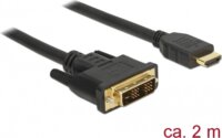 Delock 85584 DVI - HDMI (apa - apa) kábel 2m - Fekete