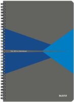 Leitz Office 90 lapos A4 kockás spirálfüzet - Szürke-kék